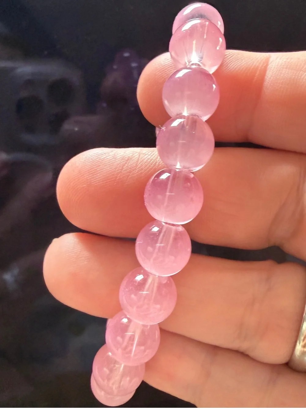 Pink Beaded Stretch Bracelet - Women Jewelry